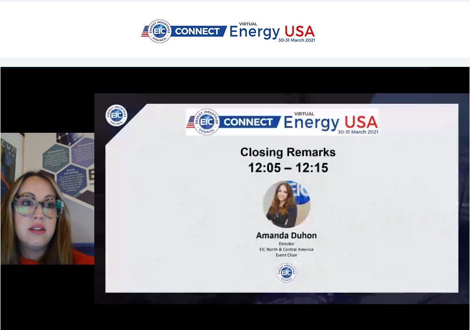 TheEICEnergy's tweet photo. Thank you for joining us today at the #EICConnect Energy USA, we hope you enjoyed today's panel sessions, updates and networking sessions.

We are looking forward to welcome you tomorrow at 08:00  (14:00 GMT) for the second day of #EICConnect Energy USA! https://t.co/IDvoPfLZCg