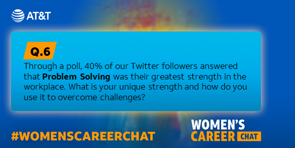 LifeAtATT's tweet photo. As we grow in our careers, so too do our skills. For question six, we talk about putting strengths into action. #WomensCareerChat https://t.co/7xYrHo8Tsf