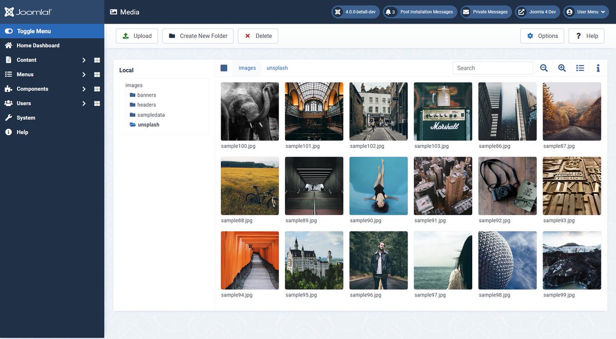 _ciar4n's tweet photo. Hard to find the time for this one lately but here is some recent progress on a repaint of the Joomla 4 admin. #joomla https://t.co/3SyVLmMiKP