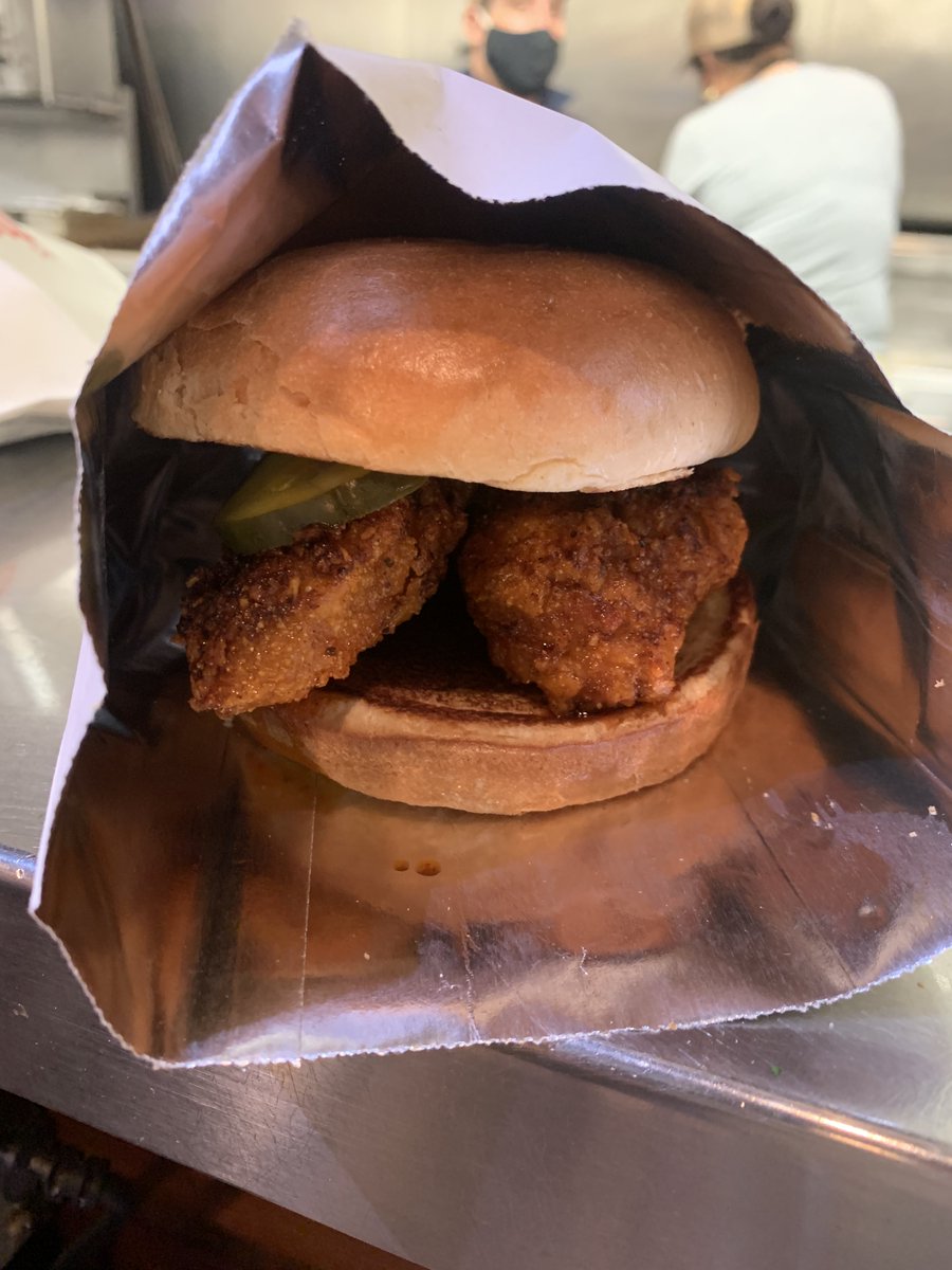 FBBuckhead's tweet photo. Peek-a-boo!  Have you tried our heritage breed Farm Birds chicken sandwiches yet?  No?!? Why not?!?!

Come on in and try one of our 3 amazing flavors. This is our Nashville Hot.  Packs the  just the right amount of heat. https://t.co/QKA0Ybk6h2