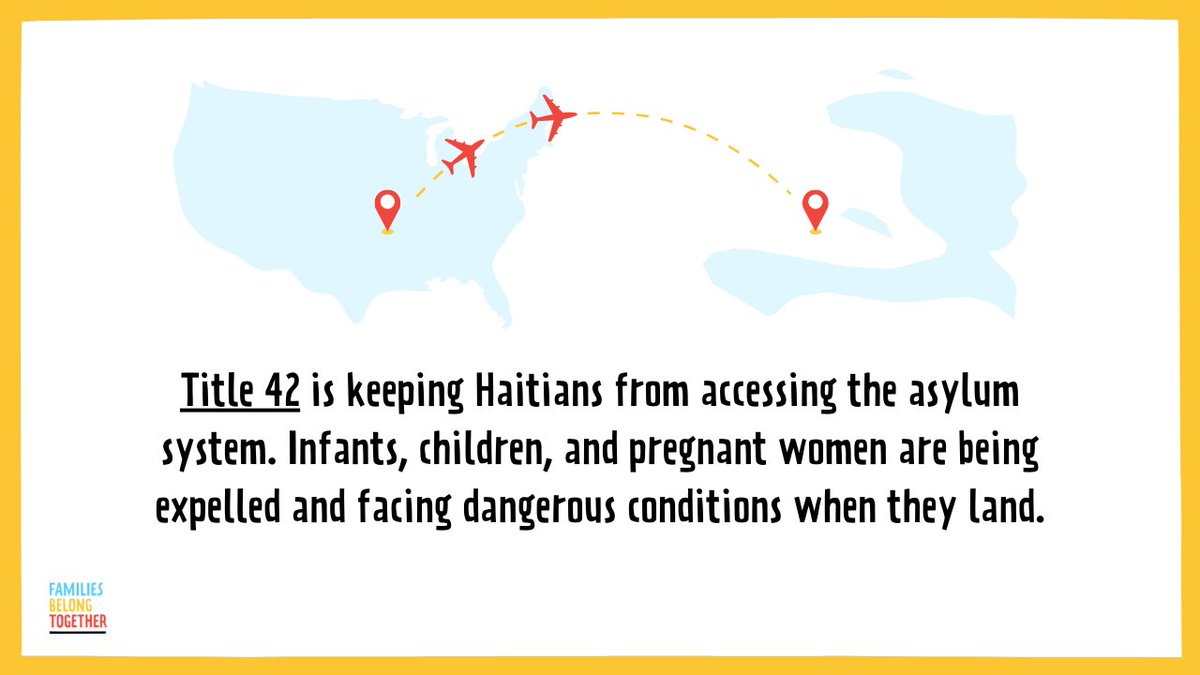 fams2gether's tweet image. Today during Title 42 Week of Action, we call on the Biden Admin. to:
➡️address systemic racism within the U.S. asylum and refugee systems 
➡️end Title 42, the Trump-era policy the Biden admin is using to expel Black refugees #DefendBlackMigrants #WelcomeWithDignity