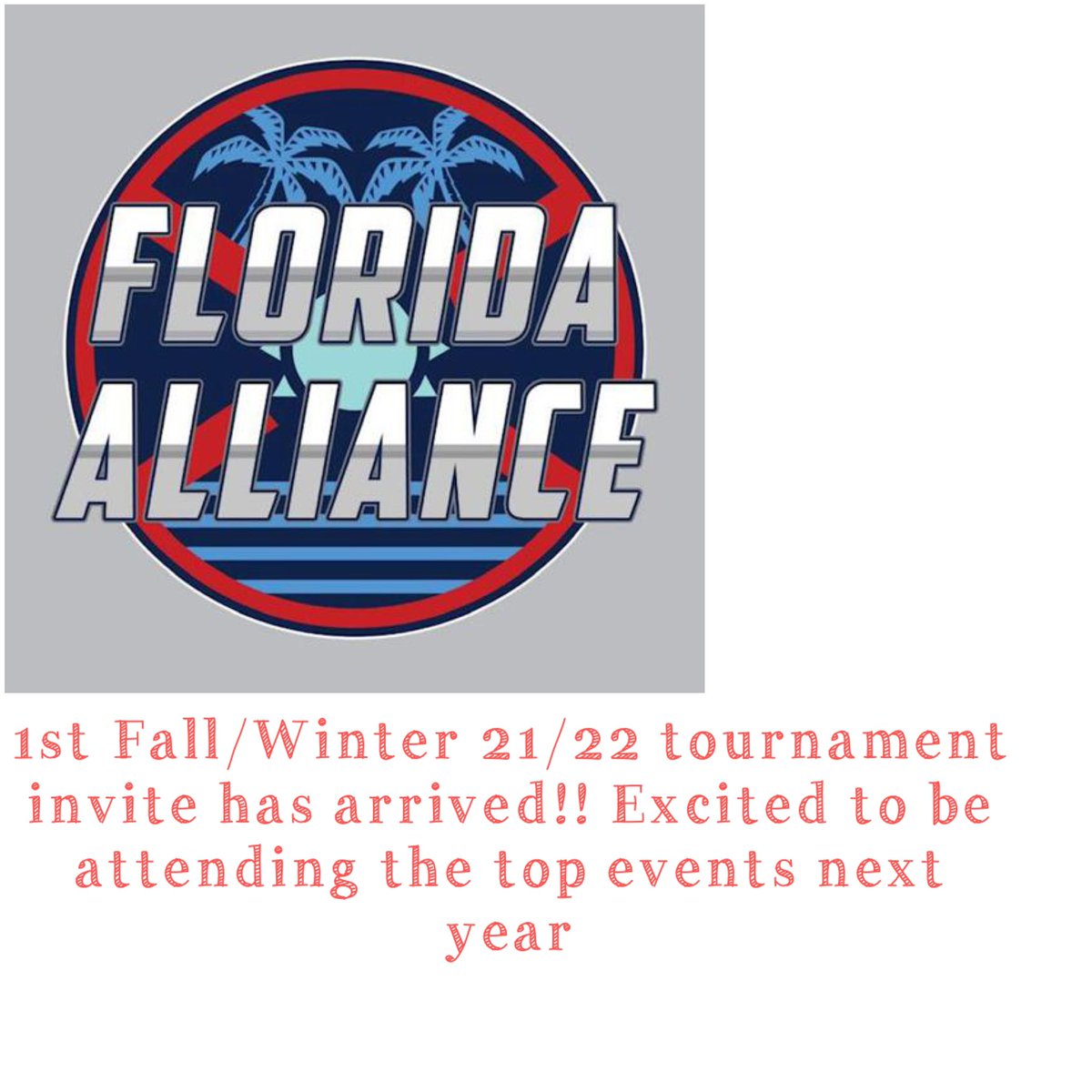 06_Alliance's tweet photo. First Fall/Winter 21/22 tournament invite has arrived!! Excited to be attending the top events next year #playthebest https://t.co/IYxSV5Y8i5