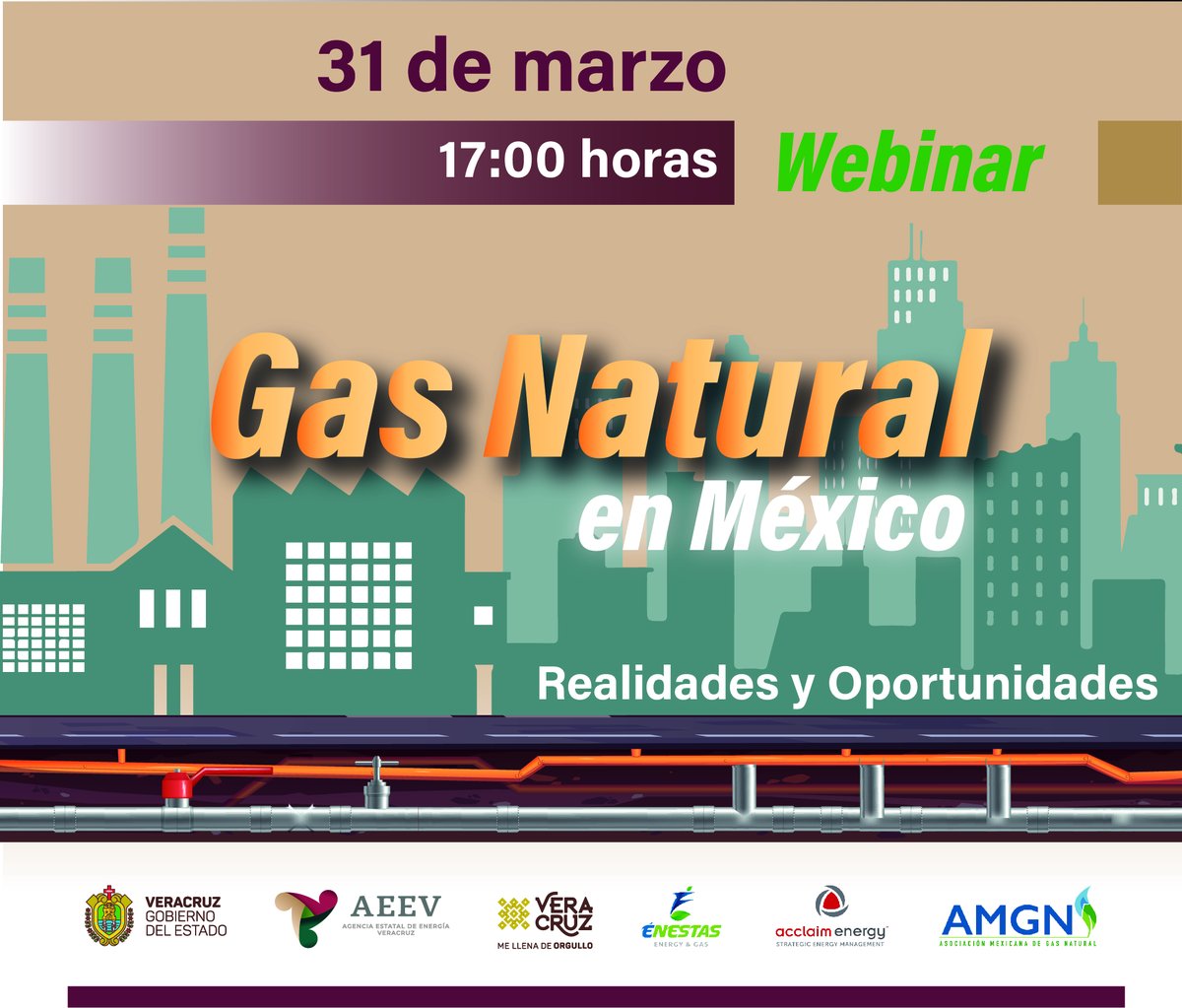 aenergiaver's tweet photo. Los ponentes nos platicarán casos de éxito en la implementación del Gas Natural en la industria.
El @GobiernoVer la @SEDECOP y la #AEEV te invitan
¡Evento gratuito!
Transmisión en:
https://t.co/3lsGjwUVQr
@AMGNMx #Enestas Energy &amp; Gas #Acclaim Energy México #ODS7 https://t.co/0MJNHAU7g9