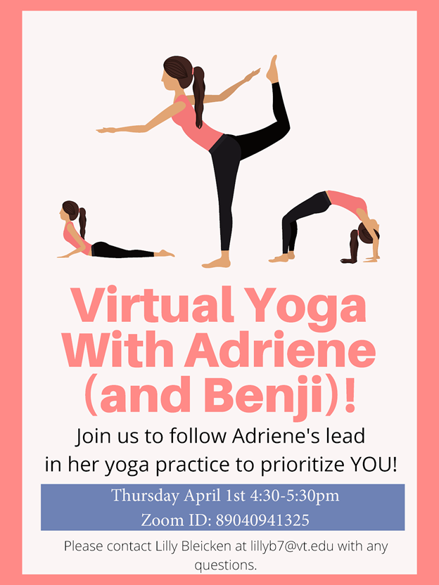 OrionScienceLLC's tweet photo. On Thursday, April 1st from 4:30-5:30, the Orion Living Learning Community will hold a virtual yoga session for students. This event will allow students to relax and refresh their minds as we head to the busiest portion of the semester. https://t.co/UUOLSSPwWf