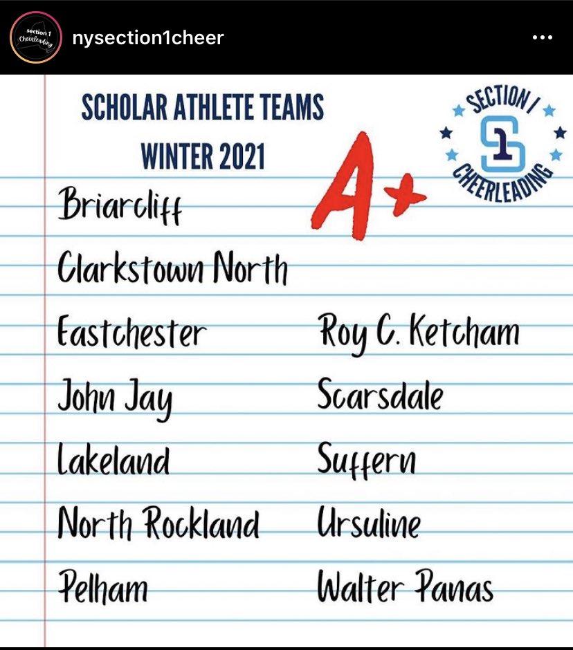 eagles_cheer914's tweet photo. Congratulations 👏🏽👏🏽 to our scholar athletes! #weareeastchester 🦅 #eaglepride #dreambelieveachieve #EHSVC ❤️💙 https://t.co/VNcY6yJWMy