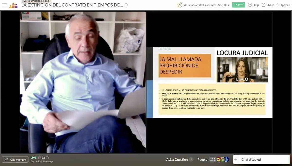 AsGradSociales's tweet photo. 👉 Estamos en directo 🚨
🔛# Webinar gratuito “LA EXTINCIÓN DEL CONTRATO EN TIEMPOS DE PANDEMIA”.
#JusticiaSocial #GraduadoSocial #Formación #AsociacionGraduadosSociales #AsocGS #AsocGraduadosSociales #ExpertosenDerechodelTrabajoydelaSeguridadSocial
#PresenteyFuturo https://t.co/MQPdt1ymZt