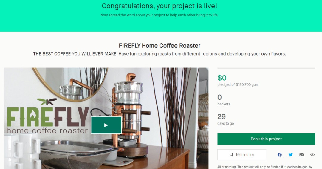FireflyRoaster's tweet photo. IT'S ALIVE!!!! Just launched on Kickstarter. Get them while they're hot. Click on links in bio
#coffeetime, #coffee, #fireflyroaster, #coffeelover, #make, #coffeeroaster, #homecoffeeroaster, #arduinouno, #coffeeadicted https://t.co/EAqoggSN5G