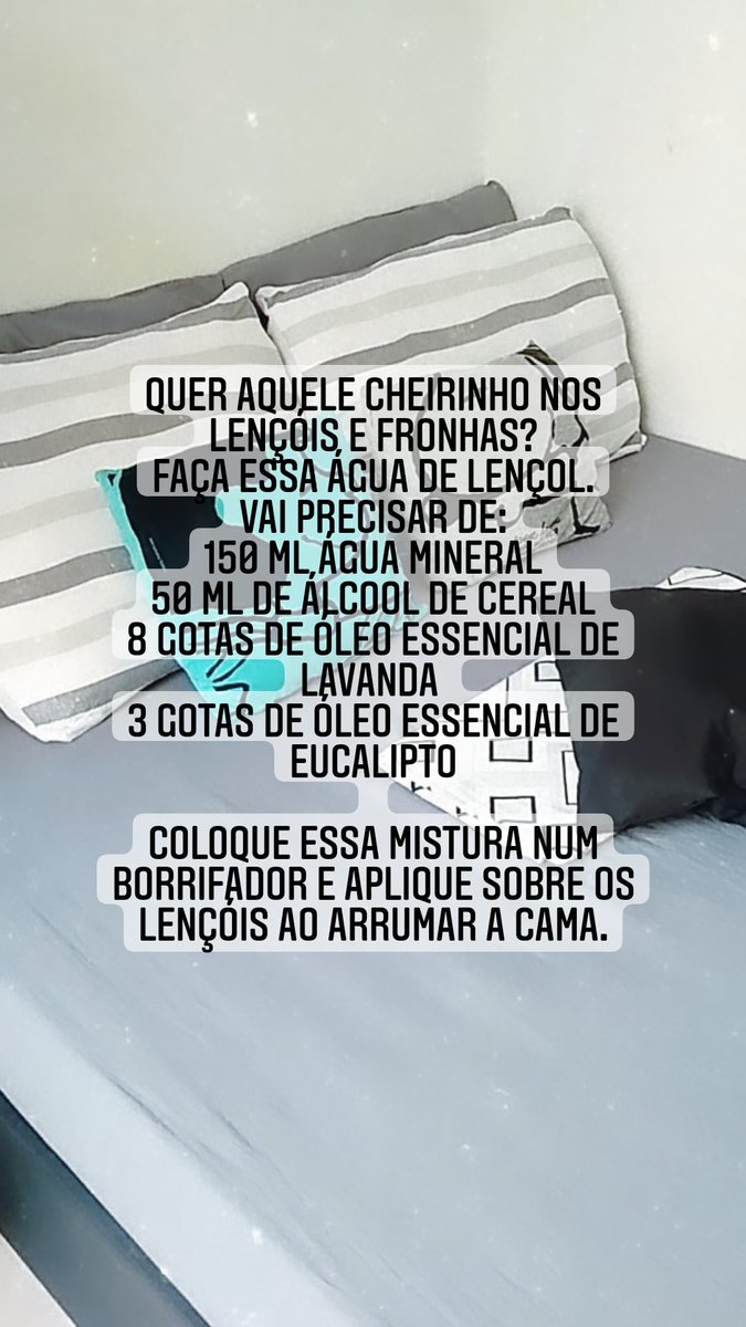 Receitinha pra deixar a cama cheirosa e aconchegante gente!!! 🌼✨🤩
