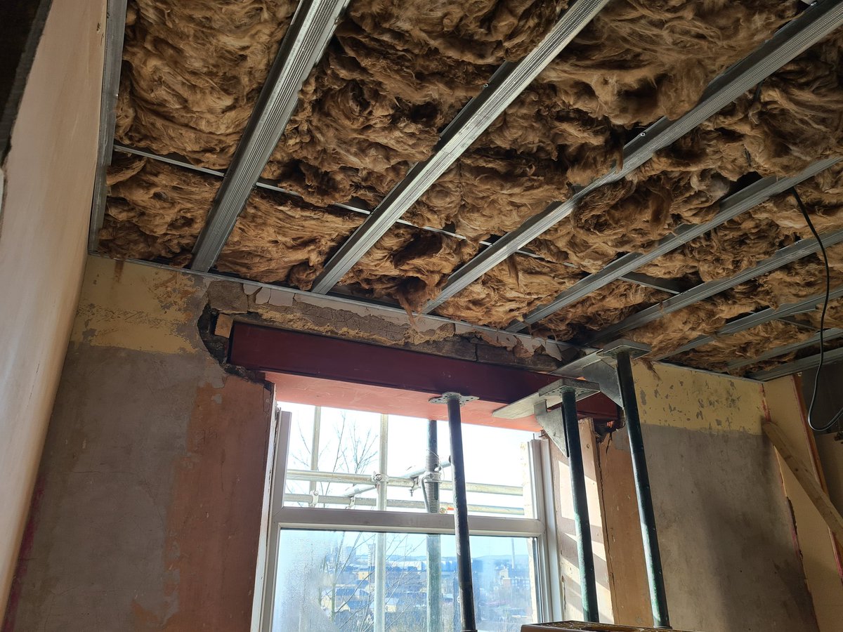 GSJoineryYorks1's tweet photo. Installing these two large steel supports where both internal timber and external stone lintels have failed and caused movement to the masonry above. #builders #joiners #structuralrepairs #homeimprovement @SelcoBW see https://t.co/WPOCQ8ADsk for more or find us on @Checkatrade https://t.co/lsWlumeiPY
