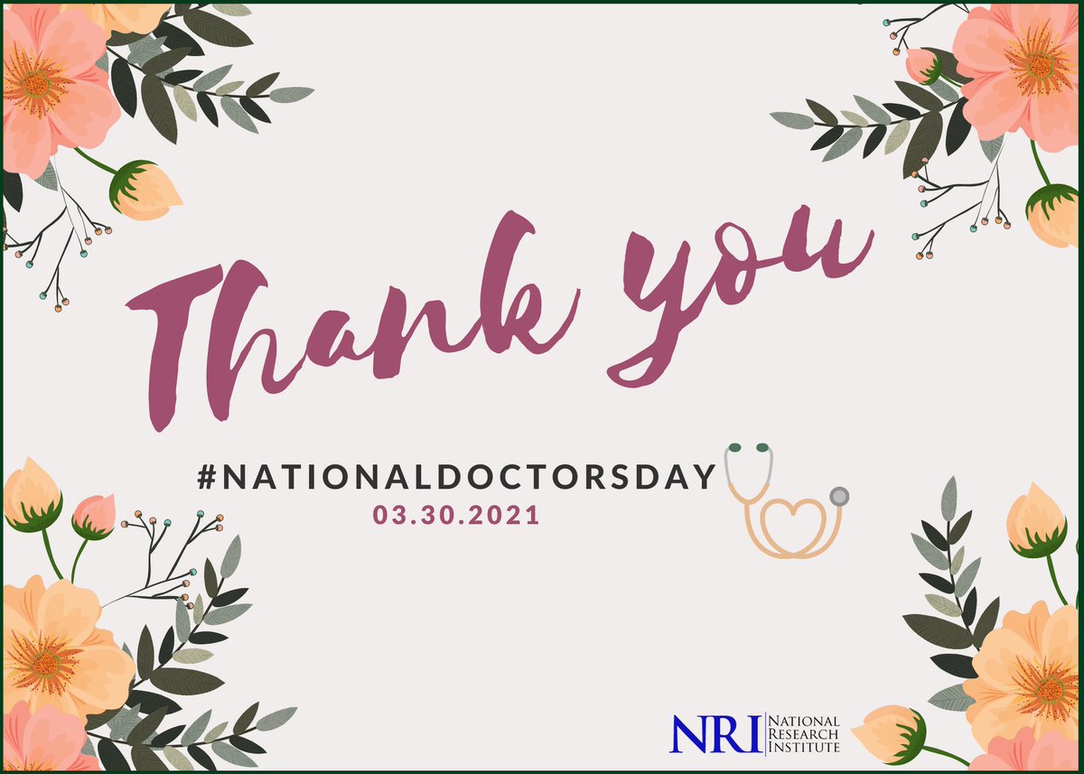 NRITrials's tweet photo. We can't go without recognizing our very own Doctors at NRI. We truly appreciate &amp; admire your dedication to patient care and research. Thank you for all that you have done. May your days be wonderful and healthy like you make it for others. #nationaldoctorsday #healthcareheroes https://t.co/9HMBlI5Keu