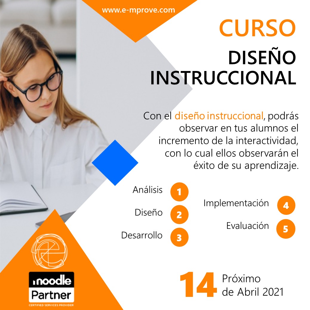 e_moodle's tweet photo. Inscríbete al curso "Diseño Instruccional" en el que crearás actividades y experiencias de aprendizaje en línea con los objetivos de tus cursos. 👩‍🏫
✅ 40 horas. 
✅ 4 módulos. 
✅ 4 open class
Si deseas conocer más información, escríbenos vía inbox 📨 https://t.co/gDUqvroSvn