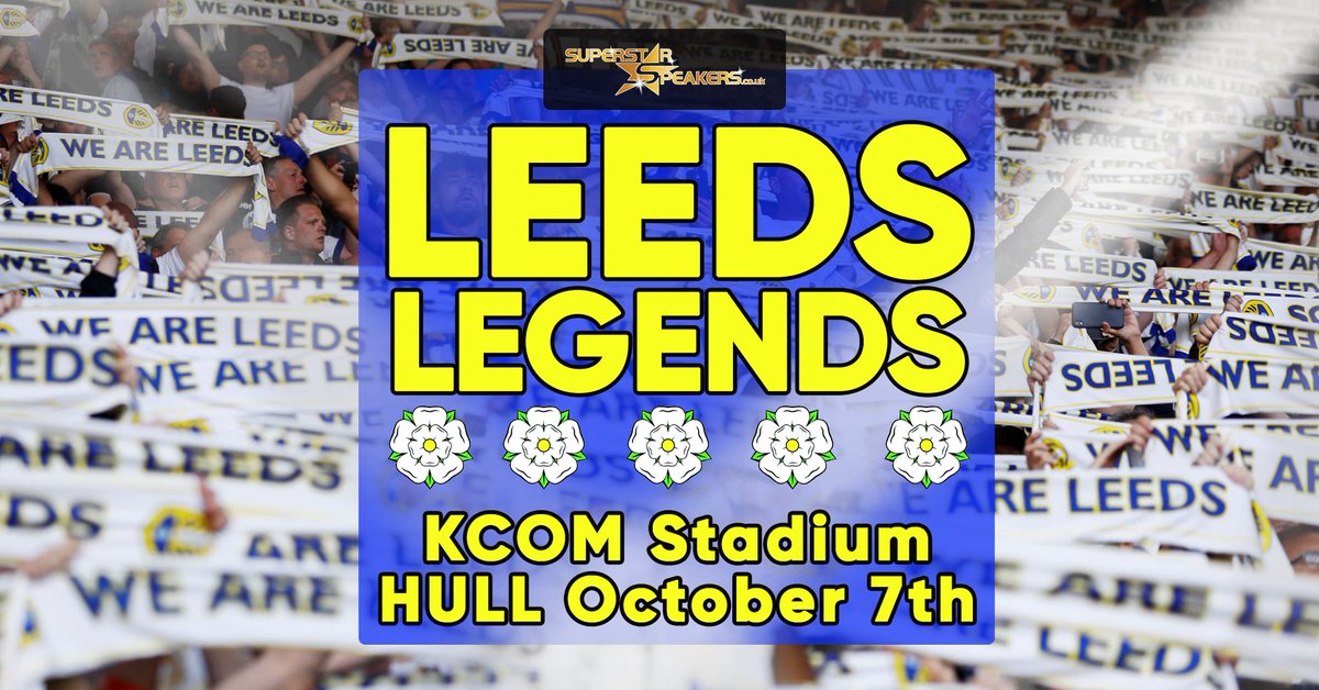 LEEDS LEGENDS!
We celebrate the mighty Leeds United with our first ever #Leeds legends event!

Tickets available here

eventbrite.co.uk/e/an-evening-w…

#LeedsUnited #LeedsFC #Whites #EllandRoad #Events #Leedsfans #Tickets #Audiencewith #DonRevie #Yorkshire #Footballfans #hull