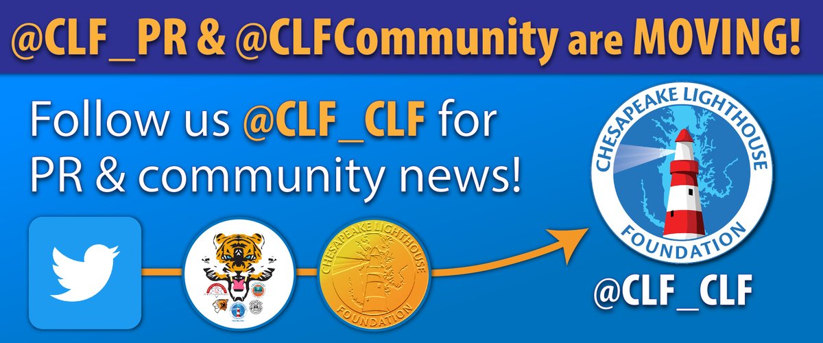 CLFPublicRelations (@clf_pr) on Twitter photo .<a href="/CLF_PR/">CLFPublicRelations</a> is MOVING! Make sure to follow <a href="/CLF_CLF/">Chesapeake Lighthouse Foundation (CLF)</a> for #CLF news and updates! #followus #CLF_CLF .<a href="/CLF_PR/">CLFPublicRelations</a> is MOVING! Make sure to follow <a href="/CLF_CLF/">Chesapeake Lighthouse Foundation (CLF)</a> for #CLF news and updates! #followus #CLF_CLF