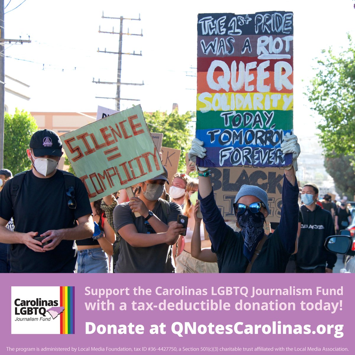 qnotescarolinas's tweet image. The Carolinas LGBTQ Journalism Fund supports local LGBTQ news. Your tax-deductible donation via the Local Media Foundation will help #qnotes develop its new online platform and provide opportunities for more LGBTQ writers. Donate today at givebutter.com/lmf-qnotescaro…