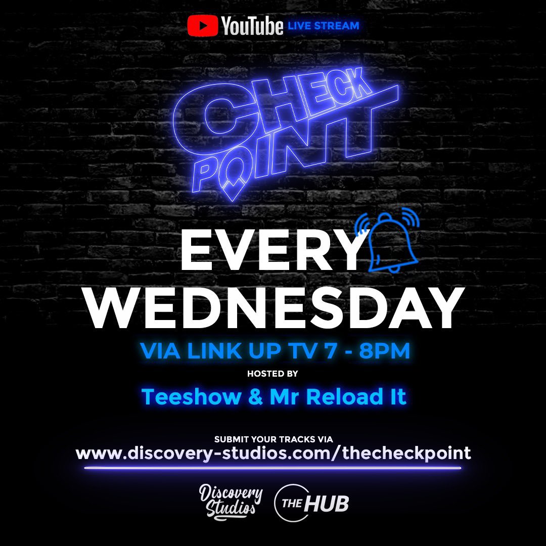 linkuptv's tweet photo. ๐จ TOMORROW @ 7PM LIVE FROM The Hub ๐จ
@AlexBasz & @Officialteeshow will be joined by a special guest for a brand new episode of #thecheckpointlive ๐๐ฟ
Submit your music for a LIVE review from the mandem ๐๐ฟ https://t.co/Q9JwPcB2IN https://t.co/ngi8rI35mP