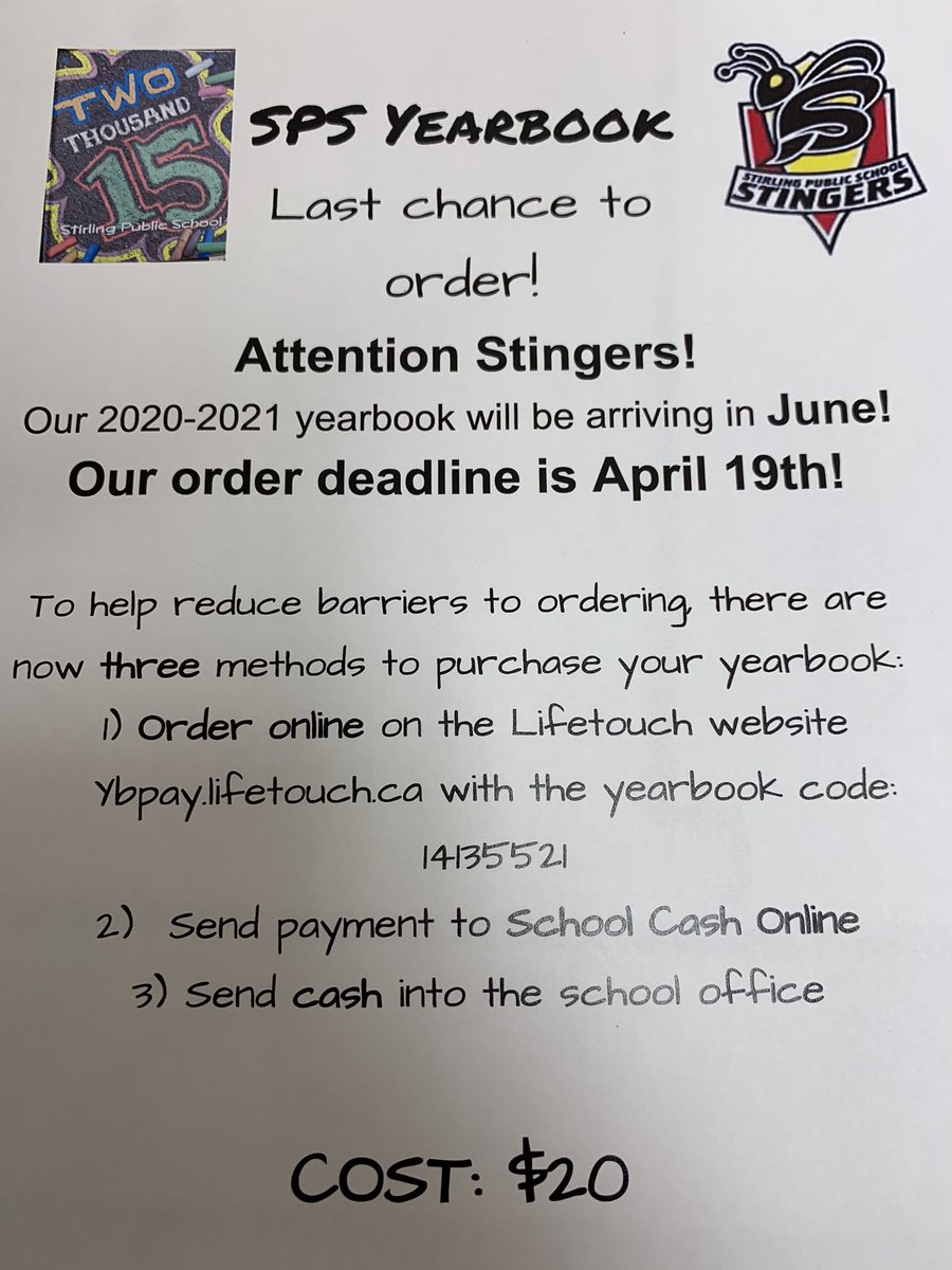 YEARBOOK NEWS!!! Please check out this information about our two additional ways of ordering! Order your SPS yearbook before April 19th!