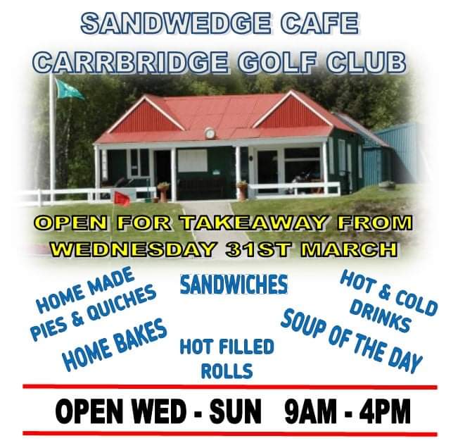 CarrbridgeGolf's tweet photo. 👀 Look what opens tomorrow 
Come and enjoy our take way menu
🥣🥪🍰☕ https://t.co/U5pPwA8U8Y