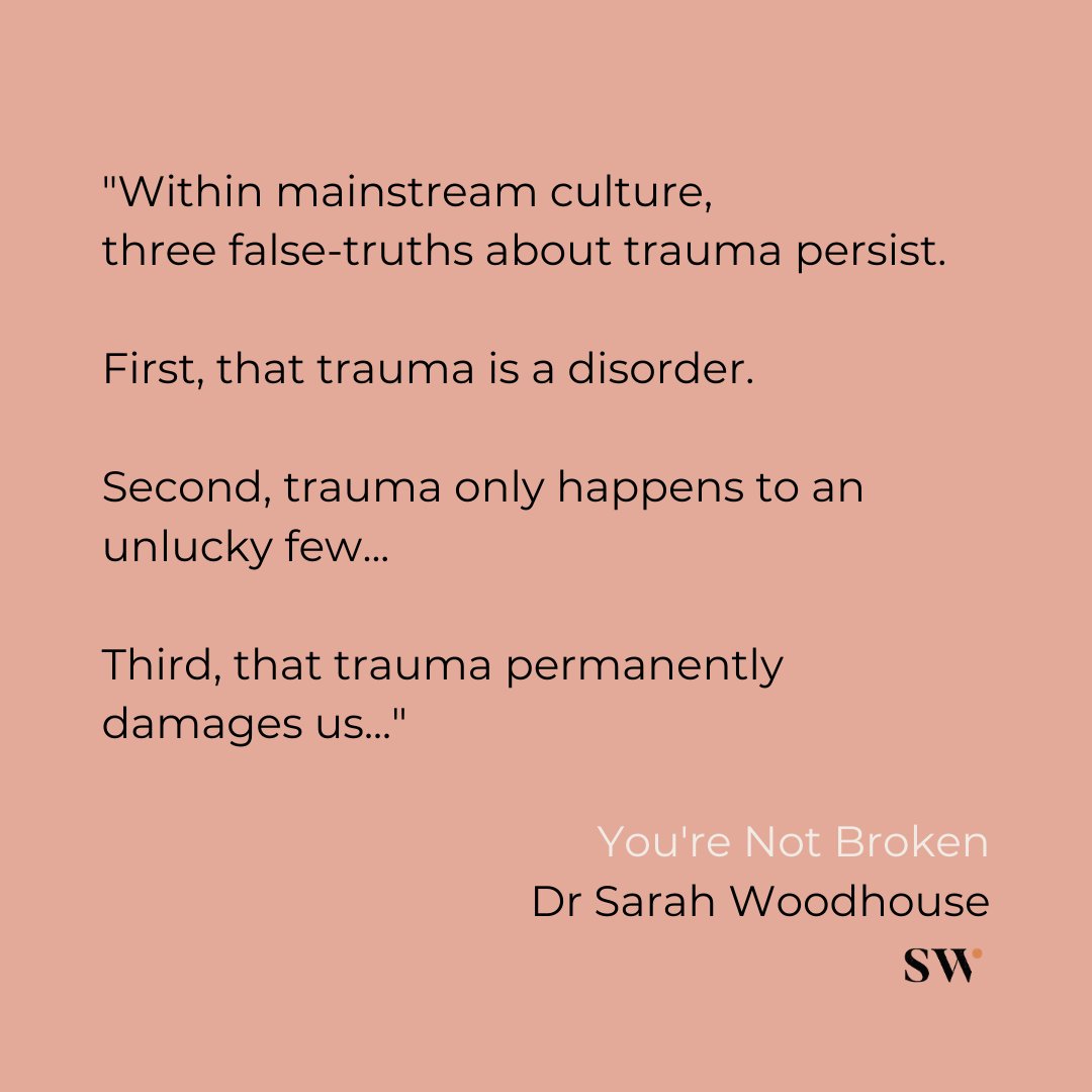 My new book, You're Not Broken, marks a big shift in how we collectively understand trauma. 

I'm 100% committed to getting these messages out in the world. They need to be heard and shared 💕🌟😍

#yourenotbroken #sarahwoodhouse #trauma #traumainformed #resilience #selfcare