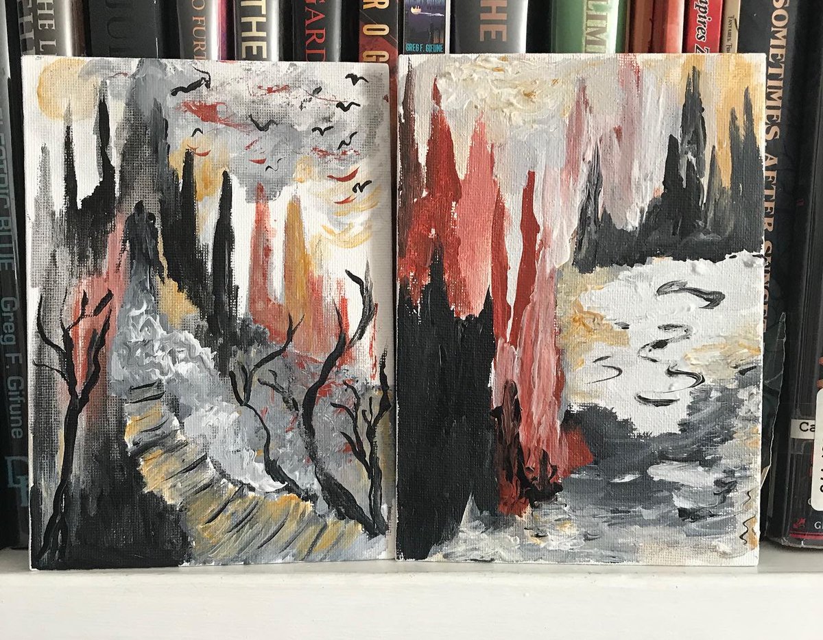 Little landscapes. #abstractart #abstractpainting #abstractlandscapepainting #abstractcastle #paintersontwitter #acrylic #minipaintings