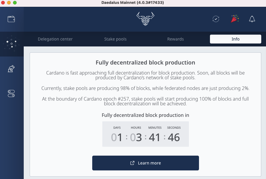 0crypto1's tweet photo. Cardano is 100% fully decentralized in about 27hours..
#Cardano $ADA #blockchain #DAO #tokens #NFT #decentralized https://t.co/ISjiCvm9qa