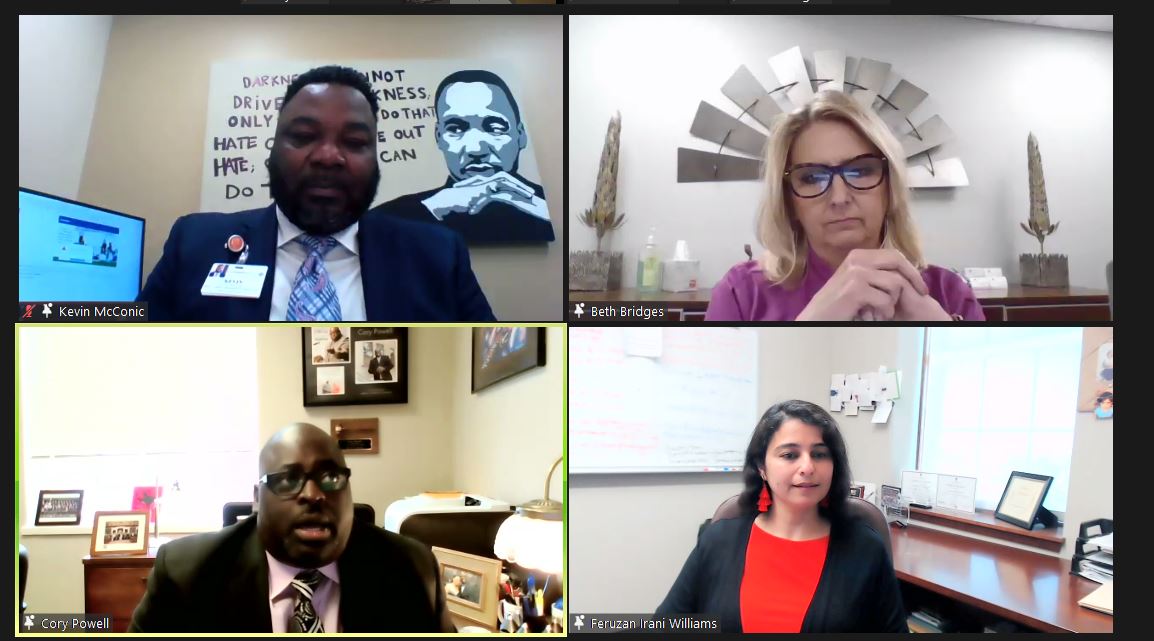 LubbockChamber's tweet photo. Thank you @KevinMcconic for leading a great discussion with Beth Bridges, @ibecsp, and Dr. Feruzan Irani Williams on how to Overcome Unconcious Bias in Today's Workforce this morning.

#ICYMI email Amy.Marquez@lubbockbiz.org to learn how to access the recording! https://t.co/ADQMfIugWe