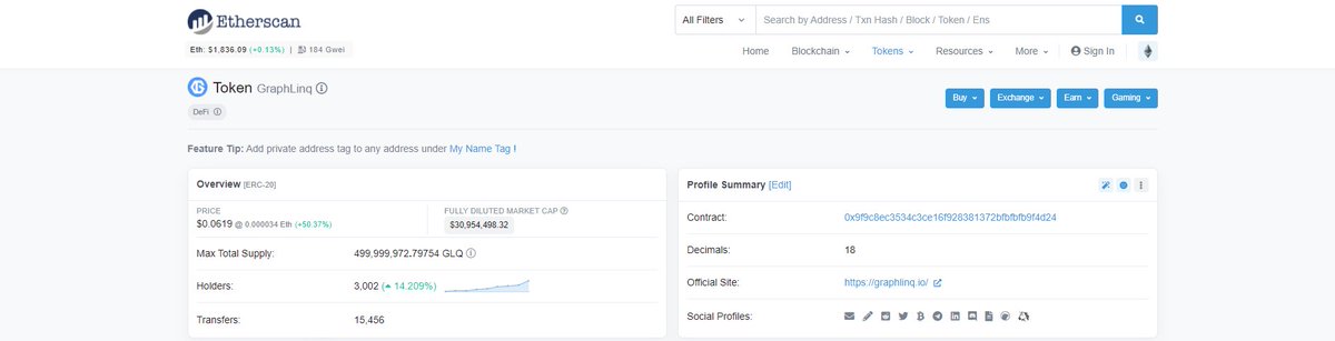 graphlinq_proto's tweet image. 3k hodlers 🎉 
We were just 2500 yesterday. Gained 500 more in a day. 
For those who are new to Graphlinq, try out our app to buidl without knowing how to code: app.graphlinq.io
etherscan.io/token/0x9f9c8e…

#defi #blockchain #crypto $glq #graphlinq