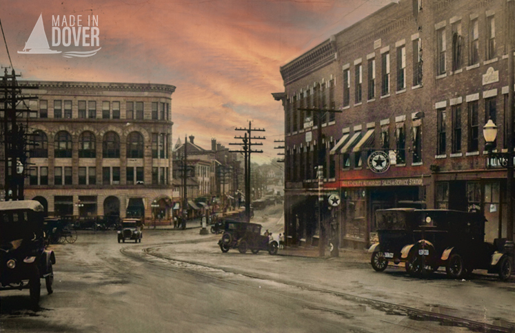 madeindover's tweet photo. Downtown Dover, 1918. From the collection, "Old Dover in Color." https://t.co/UETfM9Gngm