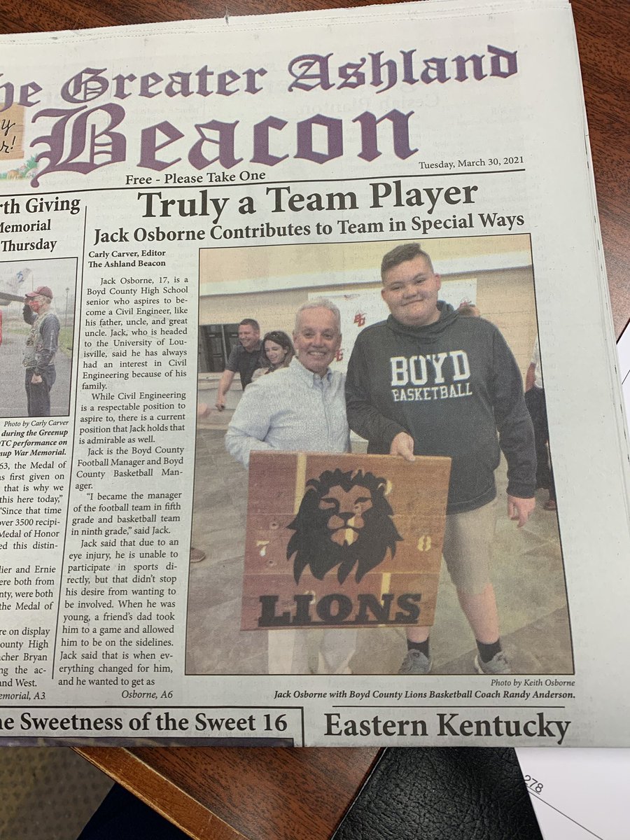 Jana_Leigh1's tweet photo. Much to his dislike, sometimes it is about you, kid!  Thank you for being the constant example of servant leadership, Jack!  Try to enjoy this moment!  Thanks coaches, for the chance!  @boydbasketball @BCLionsFootball @13Jackosborne https://t.co/inGjfuBNFT
