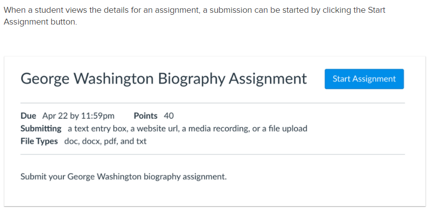 WacoISDBL's tweet photo. Effective March 31st, within @CanvasLMS for student assignments, the Submit Assignment button will be changed to the Start Assignment button. 

See pictures and deploy notes @WacoISD https://t.co/laX2XSeCyR
