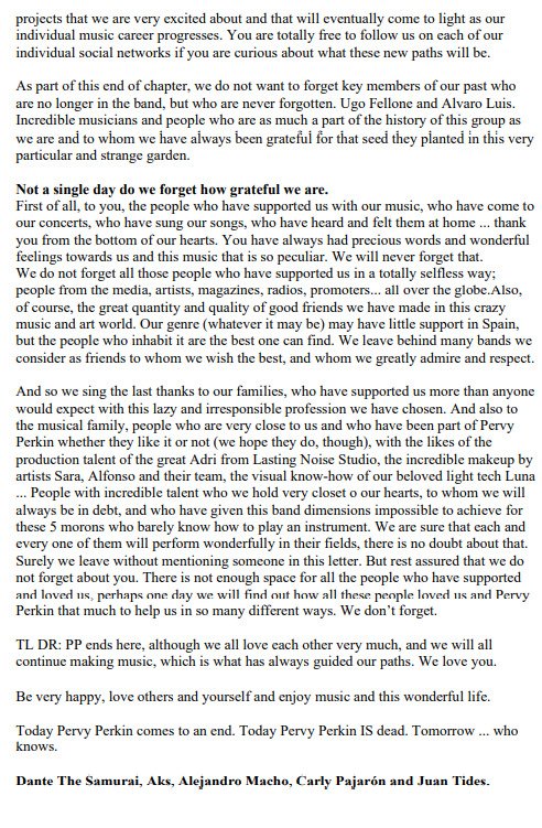 BAND ANNOUNCEMENT (2011-2021)