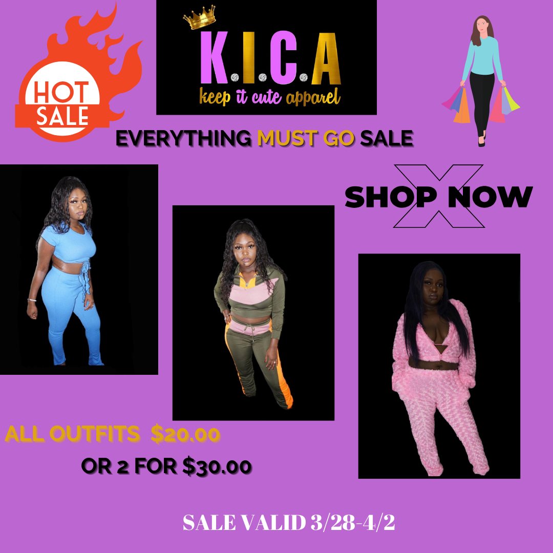KICABOUTIQUE's tweet photo. Have you checked out our sale yet?? 🤔

DON'T MISS OUT !! All products are currently available on hand. Get yourself TWO outfits for $30. 

Same day shipping available with products ordered before 4:30 ! 

EVERYTHING MUST GO, SHOP NOW !!🛍️💋

#SHOP#BOUTIQUE#SALE#BOGO https://t.co/KNqLFabBom