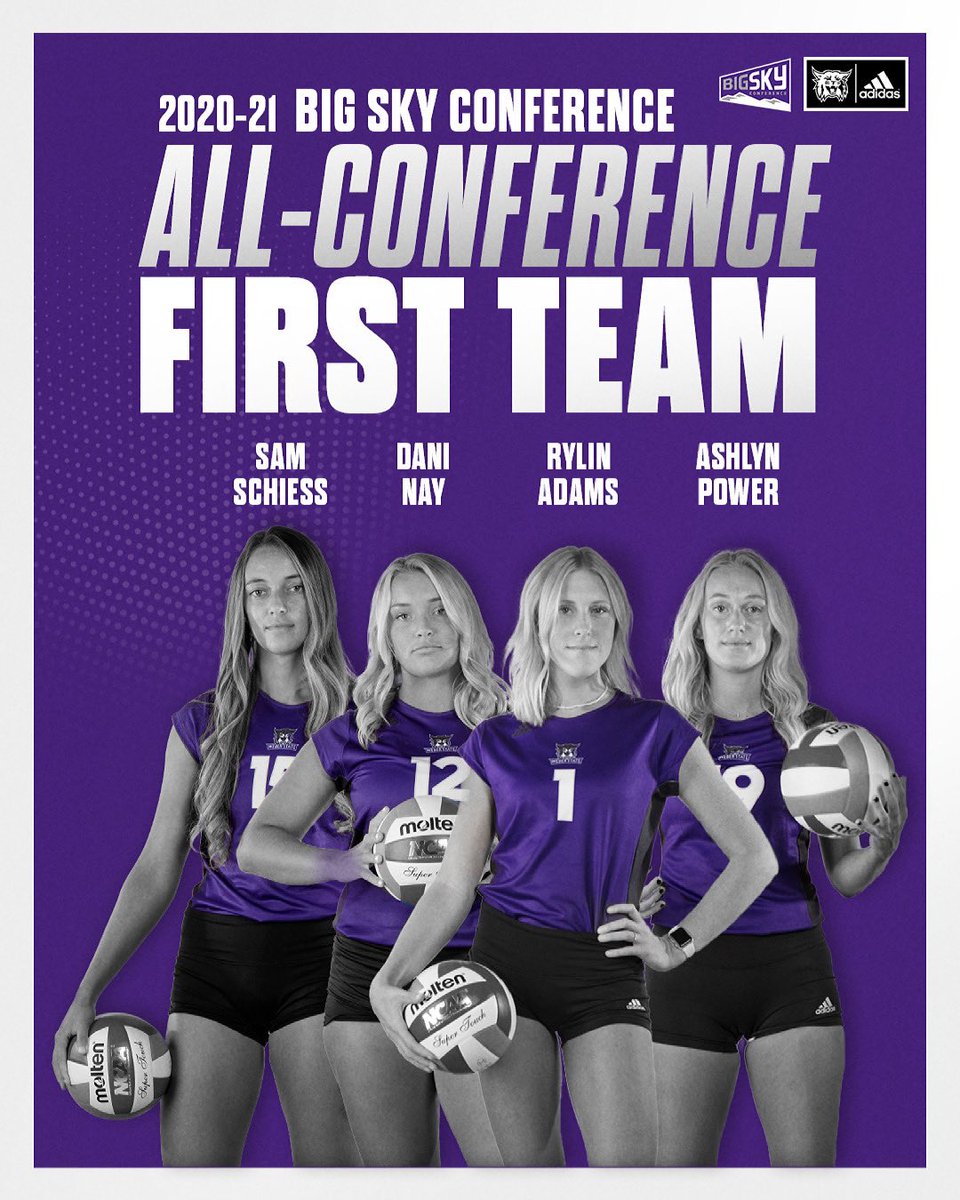 weberstatevb's tweet photo. Congratulations to Sam Schiess, Dani Nay, Rylin Adams, and Ashlyn Power on earning Big Sky Conference All-Conference First Team! 🎉🏐

#PurpleReign #BigSkyVB #WeAreWeber #Invictus https://t.co/nt8xO3hrsb