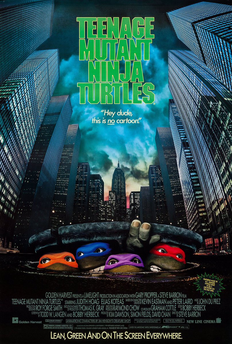 🎬MOVIE HISTORY: 31 years ago today, March 30, 1990, the movie ‘Teenage Mutant Ninja Turtles’ opened in theaters!

#JudithHoag #EliasKoteas #MichaelTurney #JayPatterson #JamesSaito #SamRockwell #JoshPais #RobbieRist #BrianTochi @Corey_Feldman #KevinClash #ErnieReyesJr #TMNT