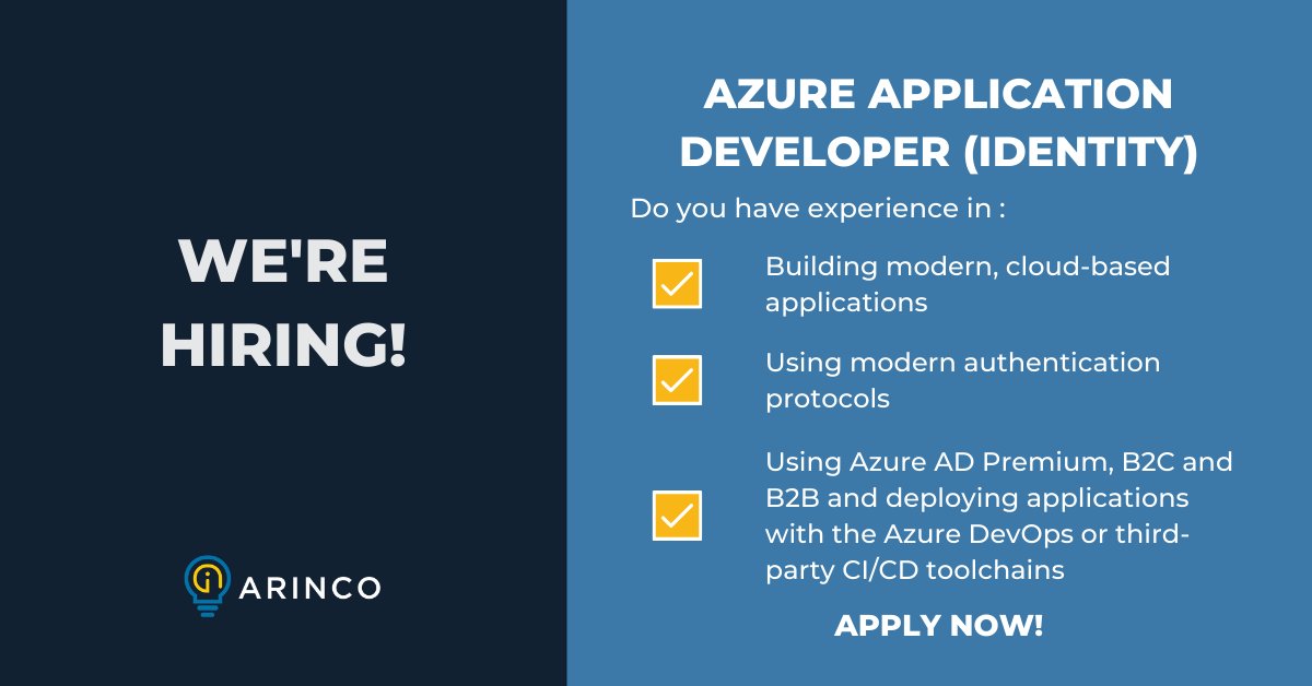 arincoau's tweet photo. We have a fantastic opportunity for an experienced Azure Application Developer (Identity focus) to join our team in MEL or SYD. Find out more at https://t.co/jYgAjCUWsn
#arincocrew #enable #modernise #innovate #azure #devops #hiring #jointhecrew #techjob #microsoft #AzureAD https://t.co/Gx9OzptFee