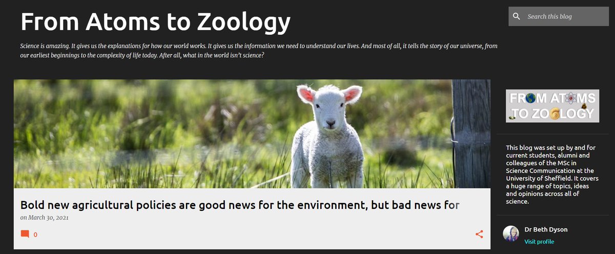 SciCommSheff's tweet photo. Our 'From Atoms to Zoology' website has had a revamp and has lots of scheduled posts from out amazing students coming over the next few weeks. Take a look, and share their amazing work!
#scicomm #scicommblog #stemblog #STEM #sciencewriting #fatzblog
https://t.co/ygoRuUh1oM https://t.co/wvCPCyCGD1