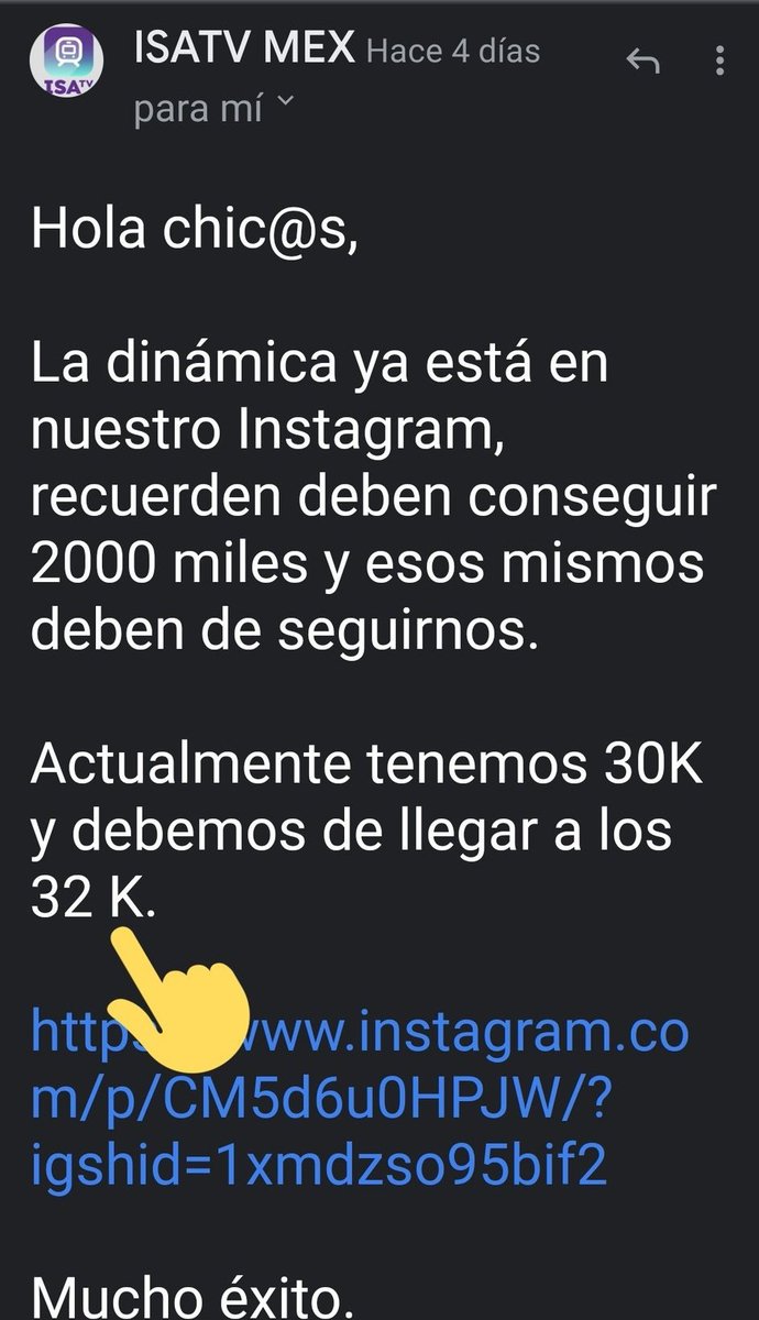 AceKaiMexico's tweet photo. Sí es necesario seguir la cuenta "isatvmex " en ig y llegar a los 2k likes en el post lo cuál ya cumplimos. Ahora necesitamos llegar a los 32k followers para ganar.
Sigue la cuenta 
https://t.co/GS3qQhPc8C

Dale like al post
https://t.co/oAZzyhIE6T
#KAI #카이 #엑소카이 https://t.co/ca1UaJZgWJ