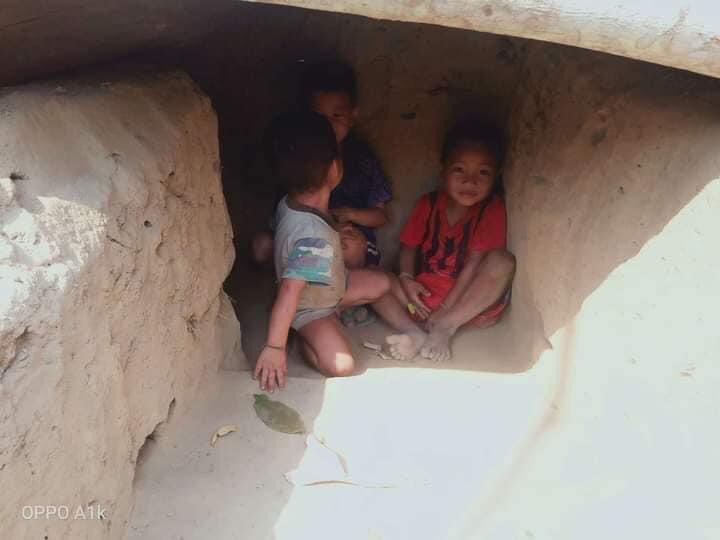 Myitzu19's tweet photo. These kids should be in school instead of hiding in bomb shelters &amp; all these happened because of  Military Terrorist (SAC). We must win this revolution for the better future of our next generations. The dictatorship must end at all cost. #WhatsHappeningInMyanmar https://t.co/hHCplI2oS4