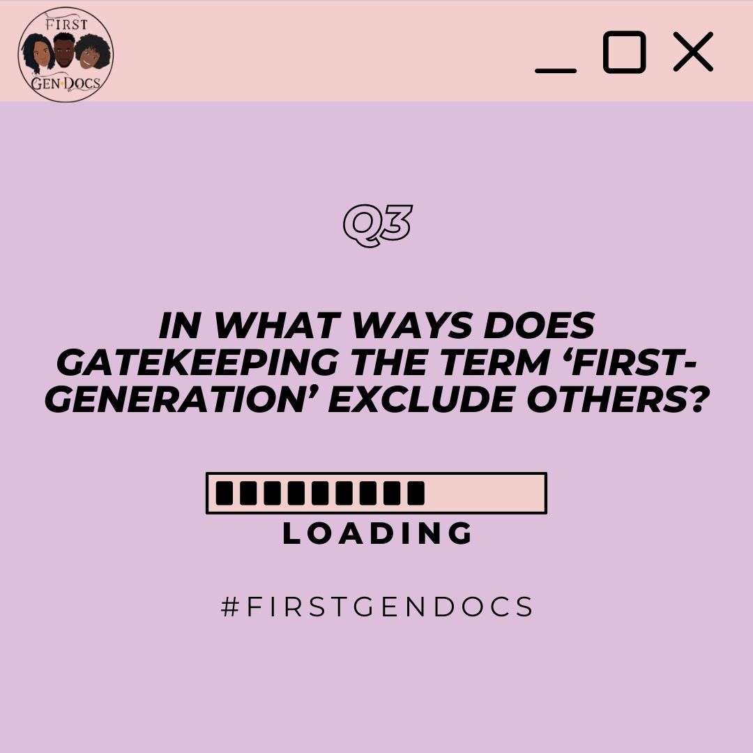 firstgendocs's tweet photo. Q3: In what ways does gatekeeping the term "first-generation" exclude others? #FirstGenDocs #MakeMoreRoom https://t.co/GAWLLu6ElU