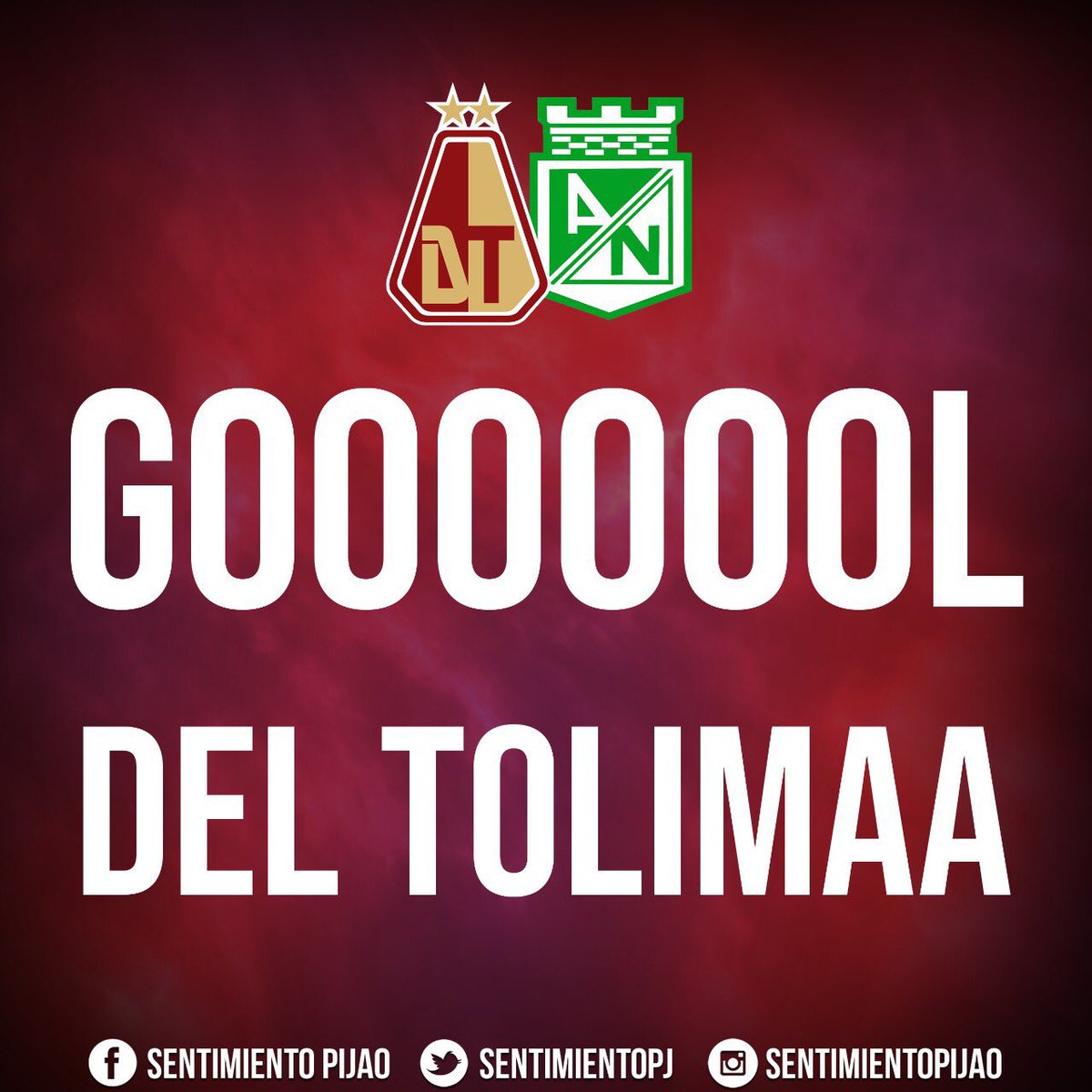 SentimientPijao's tweet photo. #TOLvsNAL | Minuto 36: GOOOOOOOL DEL TOLIMAAAA. Sergio Mosquera (como es costumbre ante este rival) anota el primero. | 🟤🟡 1-0 🟢⚪️ https://t.co/wt16F338Bz
