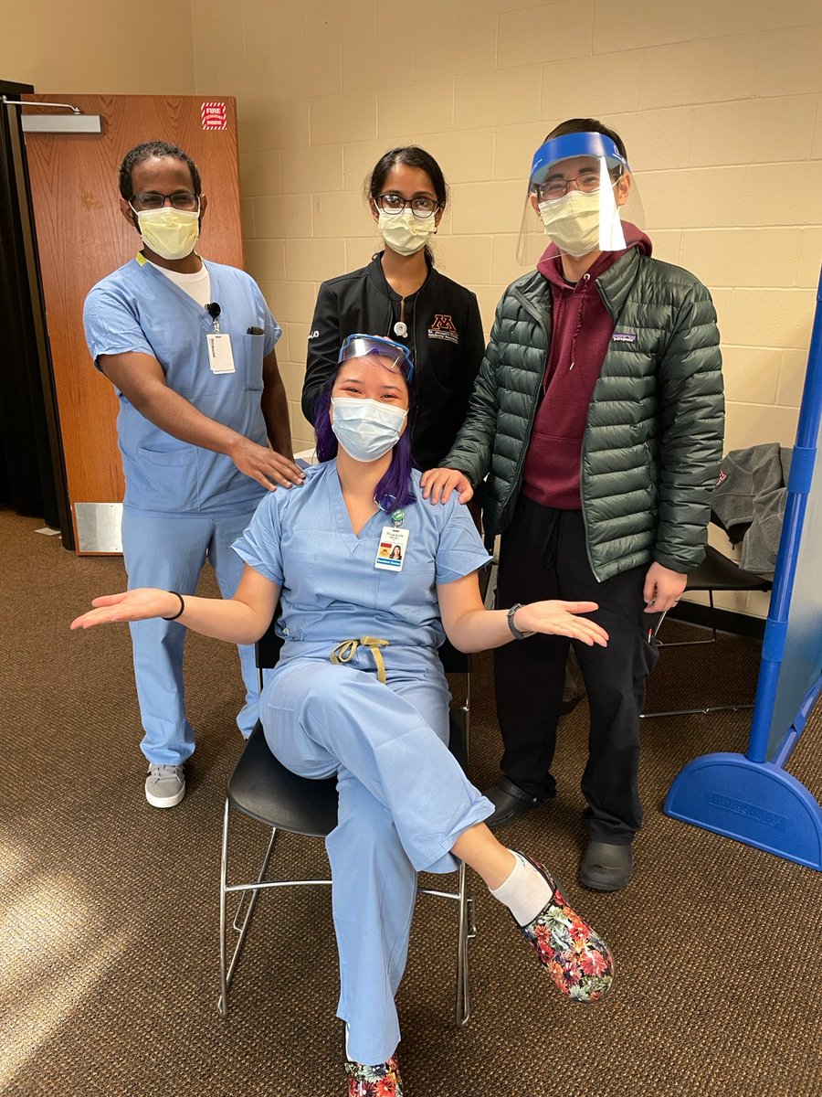 Celebrated Doctors Day with my co-residents from @StJoesFMRes by volunteering at a vaccine clinic in our community! #vaccinerollout #HealthEquity #FMRevolution <a href="/MHealthFairview/">M Health Fairview</a> @UMNFamilyMed