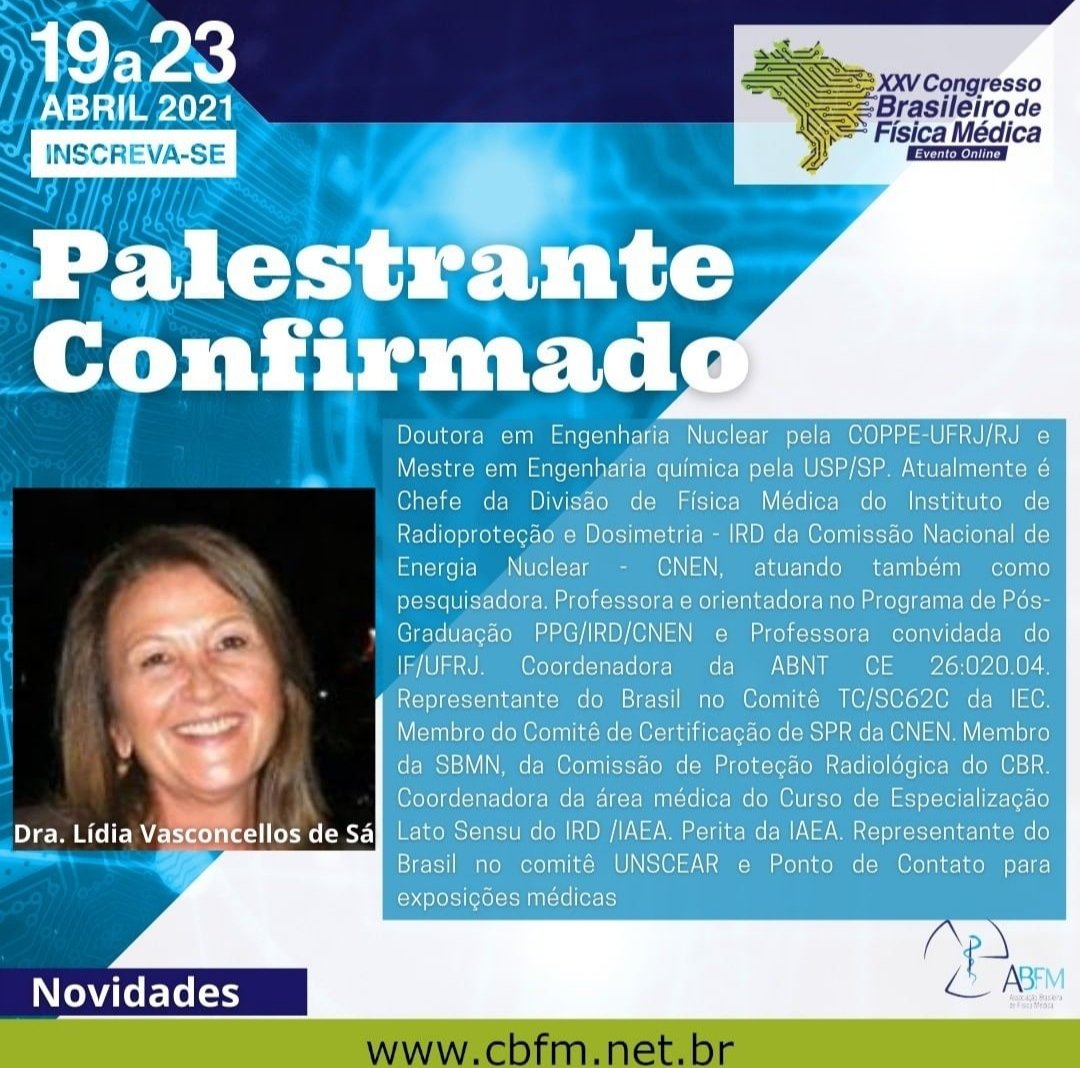 ABFM_News's tweet photo. Palestrante confirmado para o XXV Congresso Brasileiro de Física Médica 

inscreva-se em: https://t.co/zHy2uWshqy https://t.co/SFpkE8Vim9
