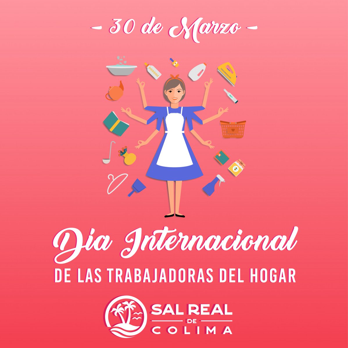 SalRealDeColima's tweet photo. 📌30 DE MARZO " DÍA INTERNACIONAL DE LAS TRABAJADORAS DEL HOGAR"
La familia Sal Real de Colima, quiere felicitar hoy en su día social a todas aquellas trabajadoras del hogar. 💐
#SalRealdeColima #familiasalreal #saldemar #mujeres #salreal #hogar #Colima #salineras #natural https://t.co/uOrm5vnFIa