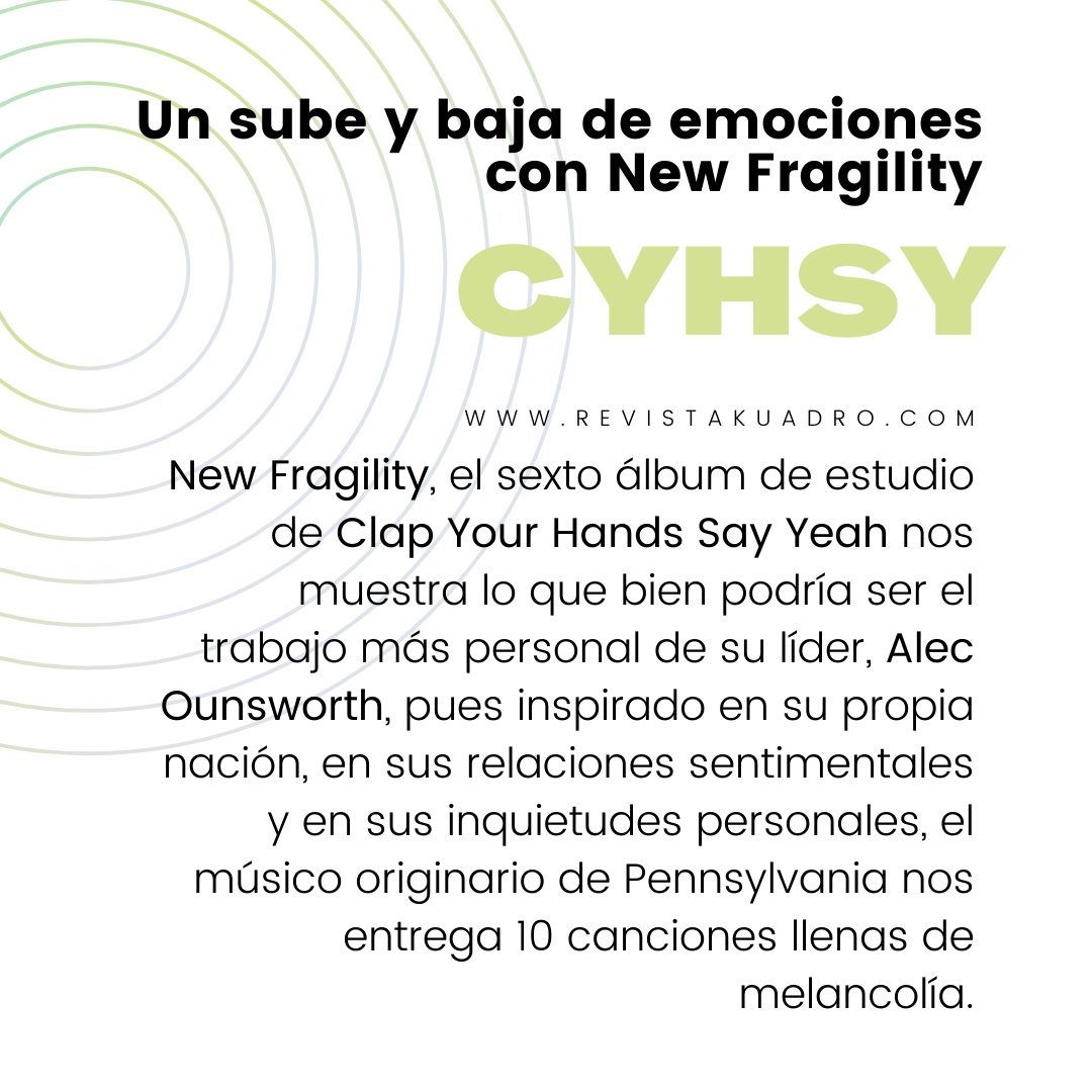 RevistaKuadro's tweet photo. #DiscosRK 💿⚡
⚡🎸Este 2021 @cyhsyband regresó con #NewFragility, un disco que nos sorprendió por el nivel personal que maneja. ⚡
Acá te contamos 👇🏼👀
🎧: https://t.co/04nGgOJY9a https://t.co/2Ps8L3bYeE