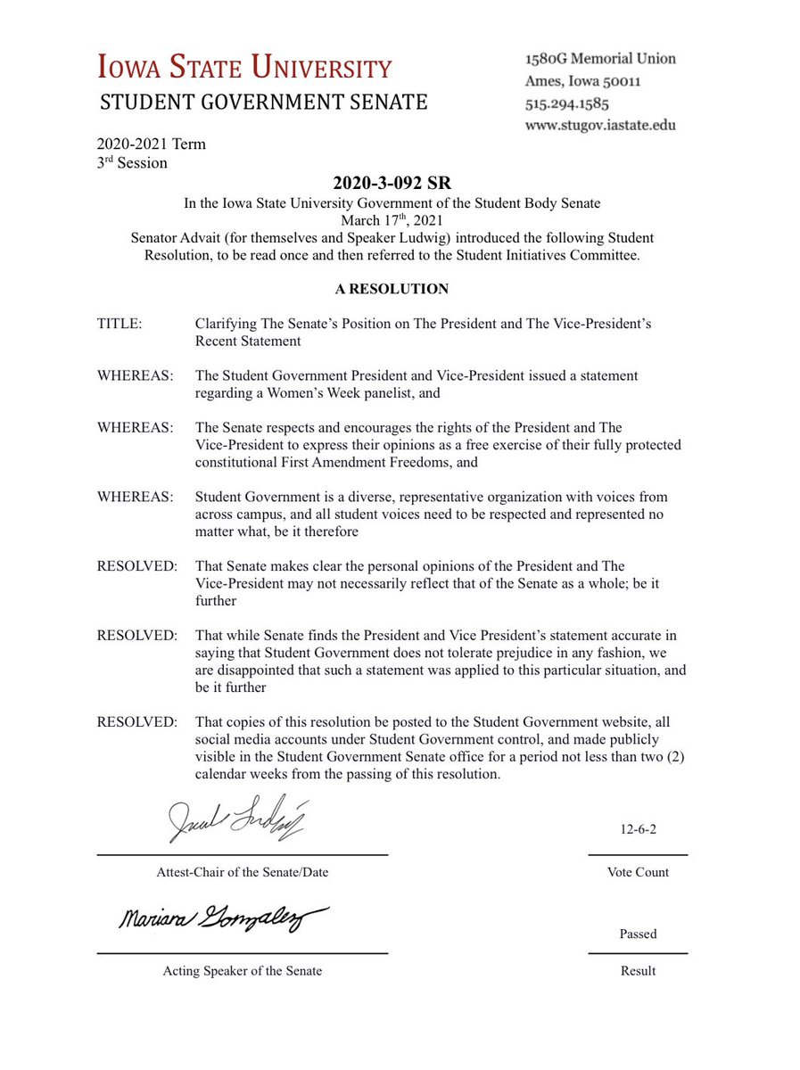 Iowa State University Student Government tweet media