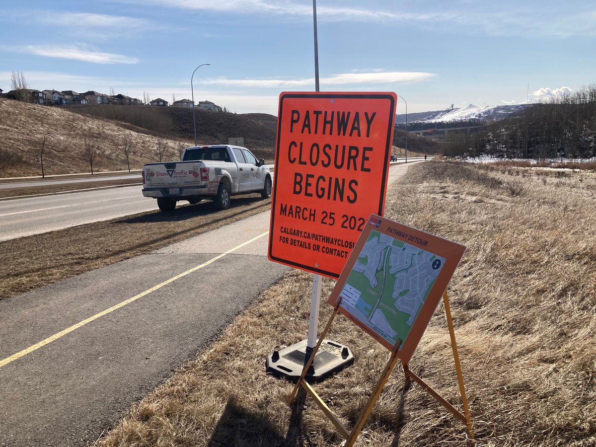 Set up some pathway closed signs last week. Be on the look out NW Calgary! #yyc #pathway #Tuscany