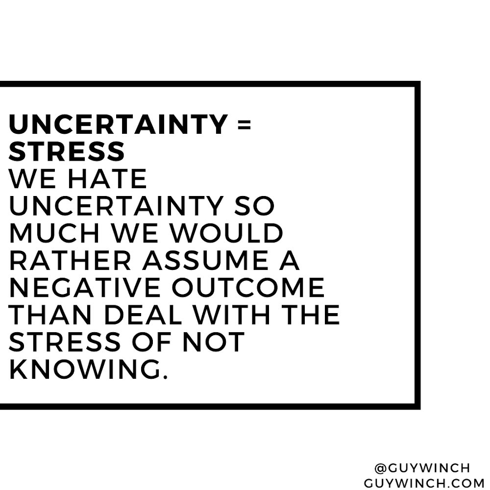 Uncertainty creates stress and anxiety which we often try to manage by  assuming the worst, which, of course, only increases our stress and  anxiety. When dealing with uncertainty, try to focus on, image size:1000x1000