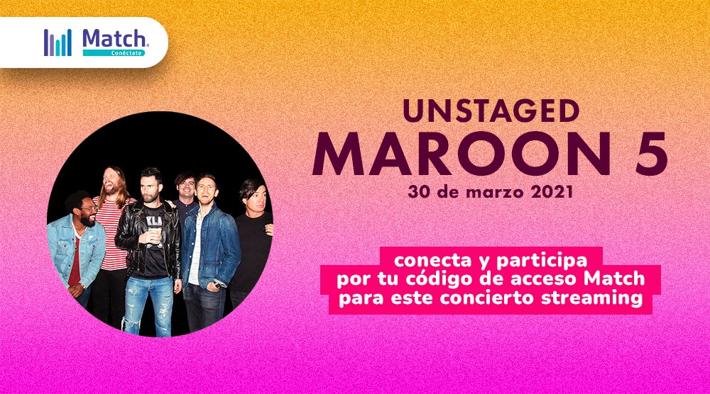 AlondraOGarcia's tweet photo. ¿Quieres ver hoy a @maroon5 en concierto? ❤️

Tengo tu código de acceso cortesía de @MatchMxFM la mecánica aquí 👇🏻👇🏻👇🏻

https://t.co/CgGEkEjRb7 https://t.co/FVQTUZoPaE