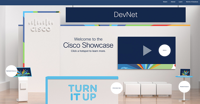 CiscoDevNet's tweet photo. Cisco Showcase, Sponsors, and #CiscoDevNet demos - all in the digital #CiscoLive World of Solutions! https://t.co/NjjtTeTWg7 
Join Us Now!