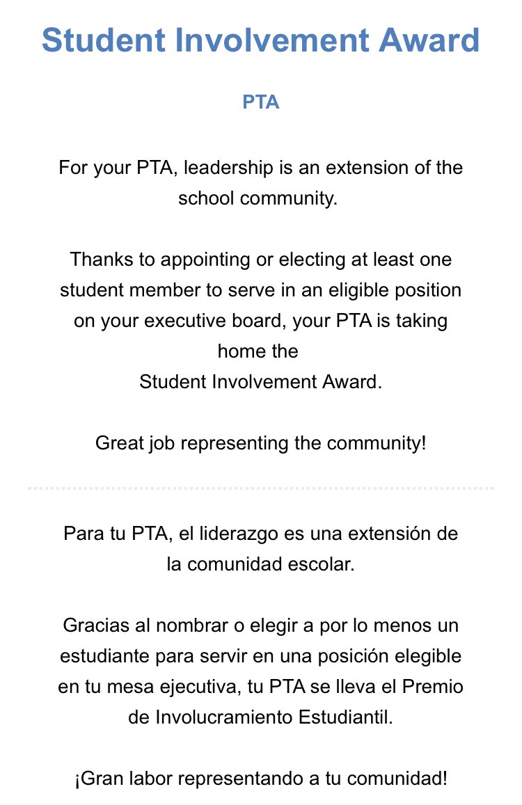 Look at this cool award Creekview PTSA received!!! #GoMustangs #creekviewleads